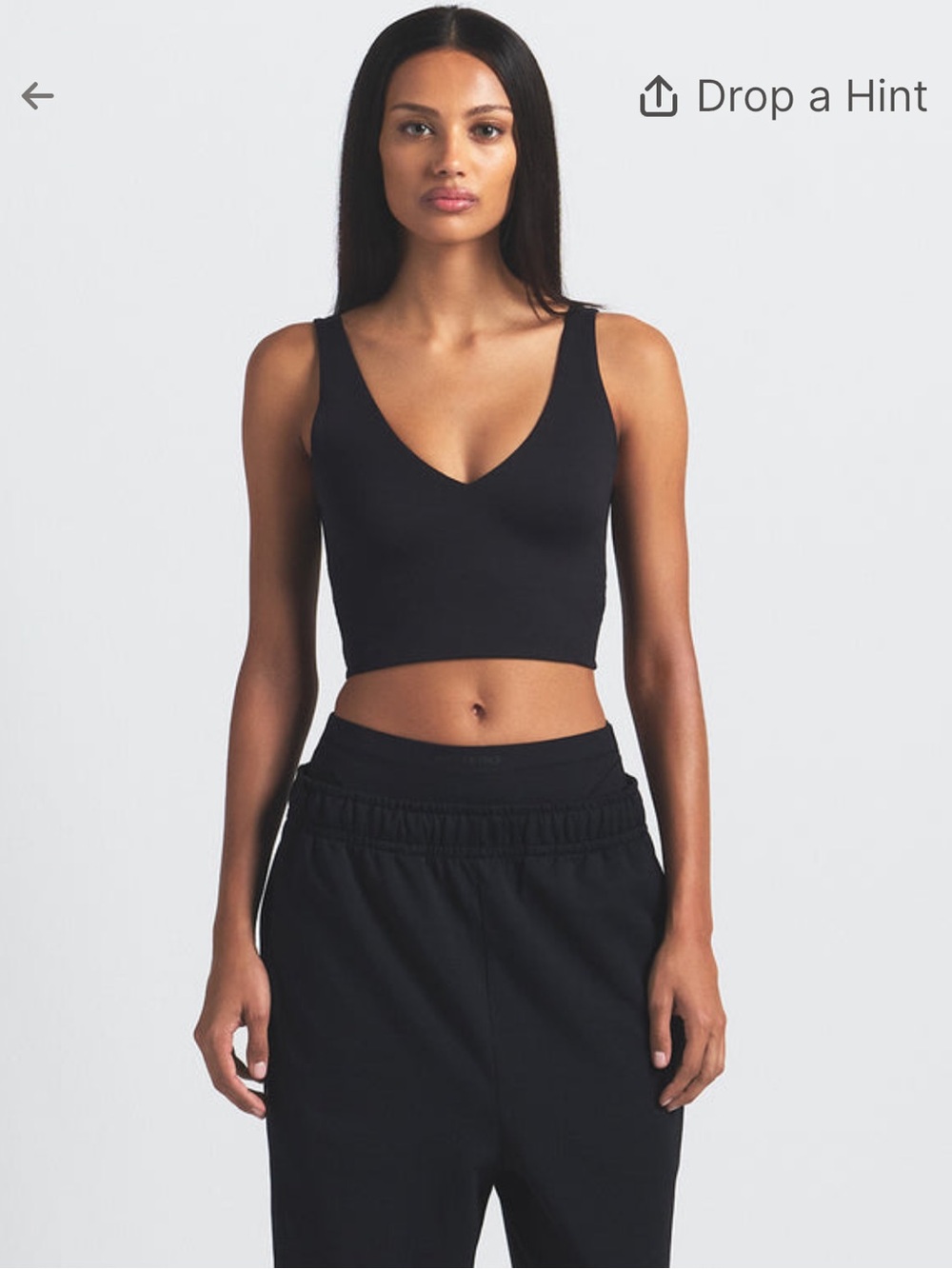 NikeSKIMS V-Neck Longline Bra - Obsidian